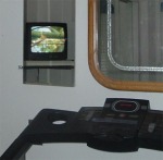 I can watch my favorite shows in the adjustable hinged mirror while I exercise.
